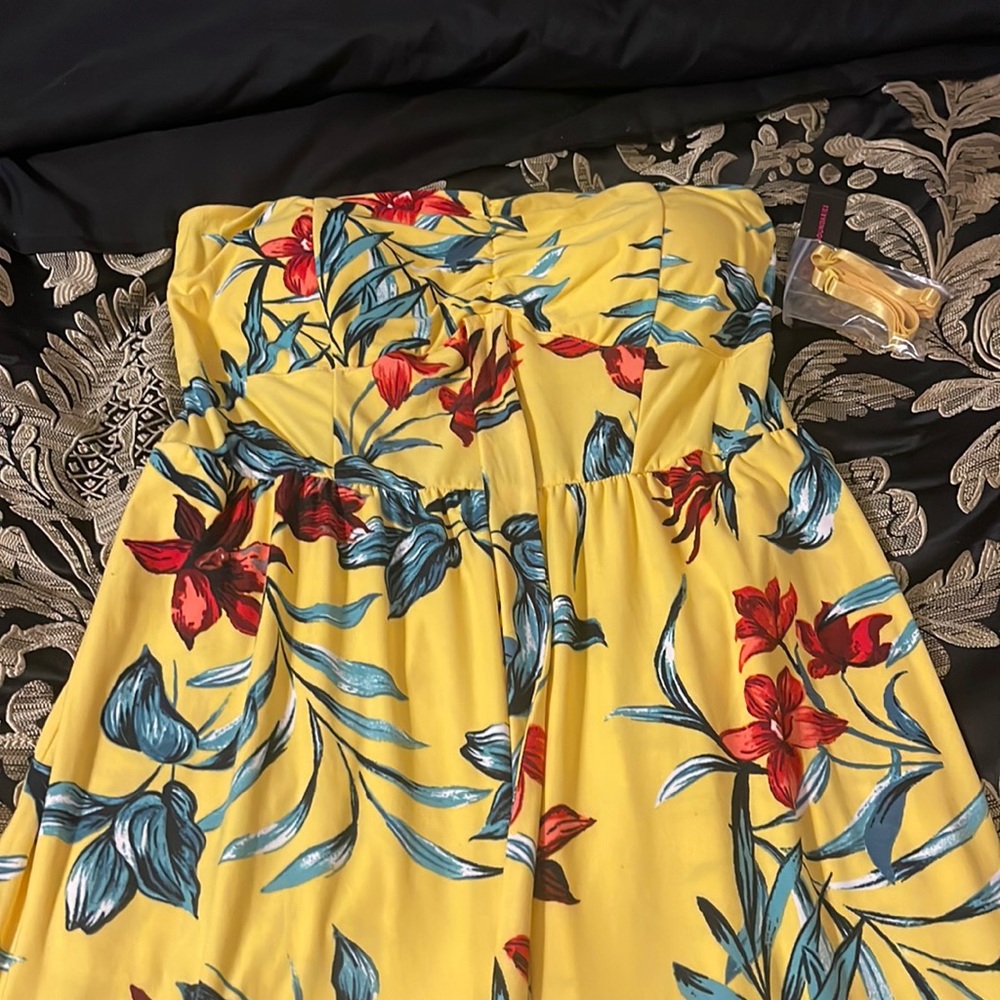 Yellow pant romper